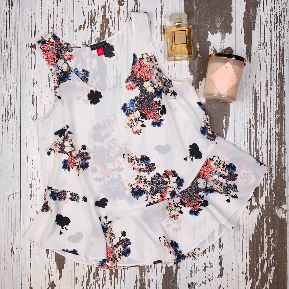 Vince Camuto New Floral Sheer Blouse